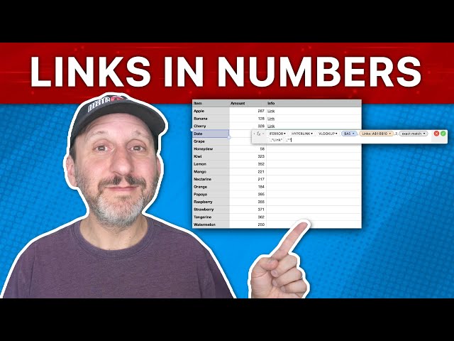 Using Links in Mac Numbers