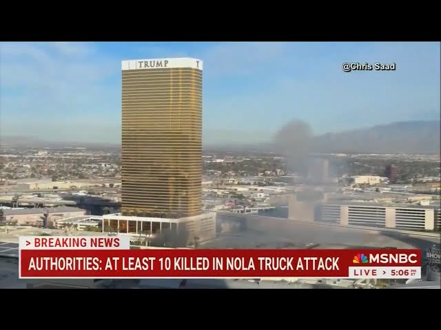 MSNBC Cybertruck explosion outside Trump Tower Las Vegas was intentional