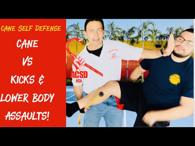 Cane Self Defense: Cane vs Kicks and Low Body Assaults!