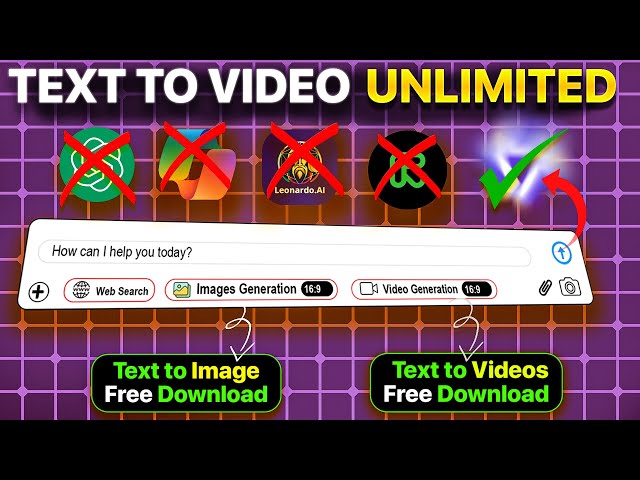 FREE UNLIMITED AI Video Generator 🔥 Text to Video Generator AI Tool [No Watermark] | All In One