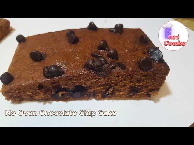 baking chocolate chip cake without oven is that easy || tea time chocolate chip cake || Fari Coooks