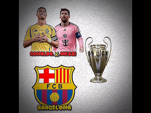 RONALDO X MESSI VS BARCELONA #football #trophy #shorts