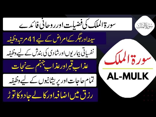 Amazing Benefits Of Surah Al-Mulk Urdu- Hindi | Surah Mulk Ki fazilat Aur rohani Wazifa ilaj