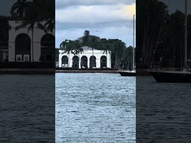 Rearview Romance: Flagler Museum Across the Inlet from Clematis Street 🌆🏛️✨ #lovethepalmbeaches