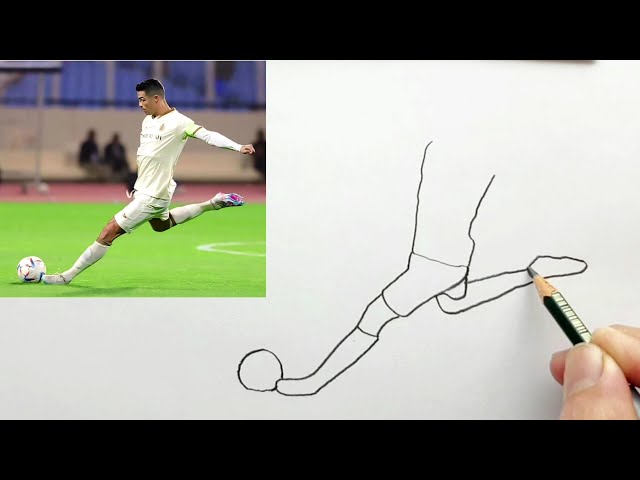 How To Draw Ronaldo Kicks The Ball, Step By Step Drawing Cr7 #ronaldo