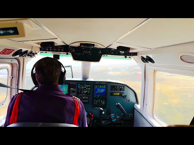 Britten-Norman Islander of FIGAS landing at RAF Mount Pleasant in the Falklands