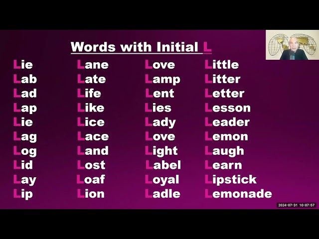 Everyday Vocabulary & Pronunciation - "L"