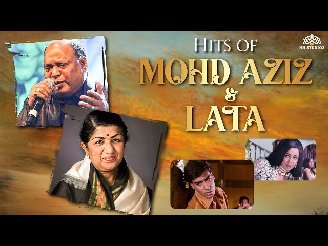 Mohd Aziz-Lata Duet | पुराने सदाबहार गाने | Hema Malini,Ajay Devgan | 80s,90s Superhit Songs