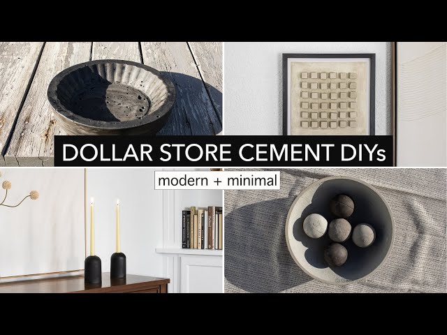 Modern Cement DIY Ideas Using Dollar Store Items