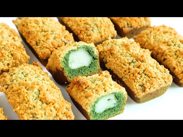 Chewy mugwort glutinous rice cake Financier(+savory injeolmi crumble) super easy glutinous rice cake