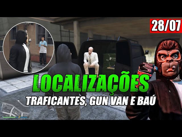 GTA V ONLINE   LOCALIZAÇÕES DIARIAS GUN VAN, TRAFICANTES E BAU DO NAUFRAGIO 28 07 2024