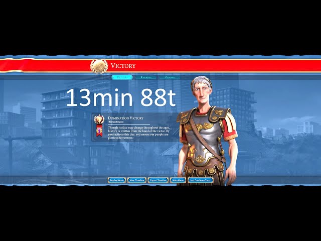 [Civ 6 Deity Duel Speedrun] Legion Rush 13min 88t