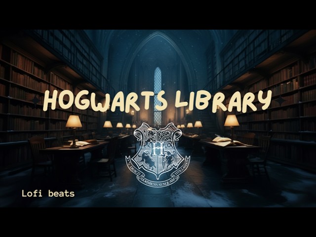 Hogwarts Winter Library Focus Ambience ⚡❄️📚​  | lofi beats