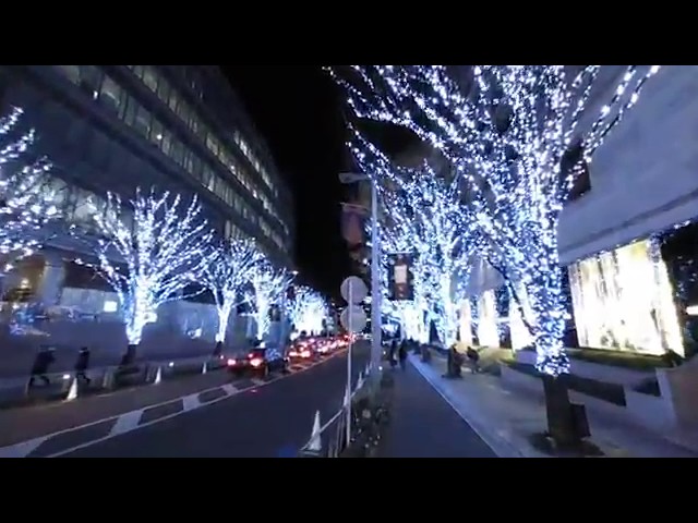 [3D VR180] 六本木けやき坂イルミネーション2018 下り Tokyo-Roppongi illumination 2018 by Mirage Camera