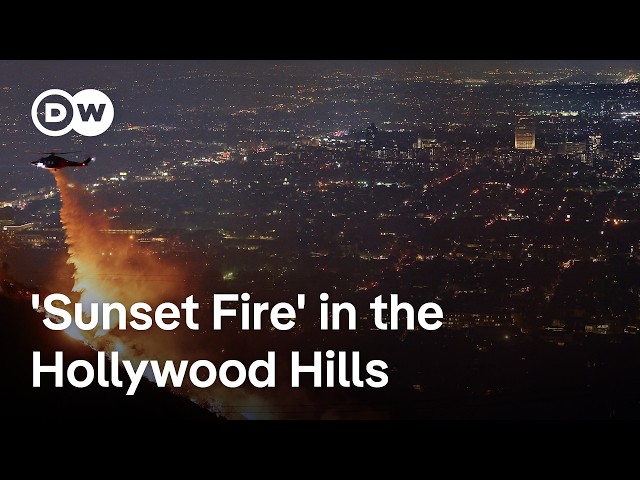 LA wildfires update: Iconic landmarks threatened by new Hollywood Hills 'Sunset Fire' | DW News