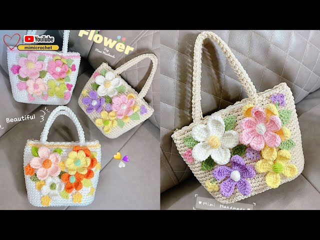 🌸 Crochet Flower 3D Bag | Mimi Crochet