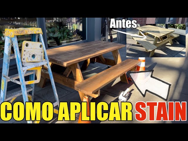 Como Aplicar Stain O Tintura A Unas Bancas de Madera Paso A Paso Proceso Bien Explicado DIY