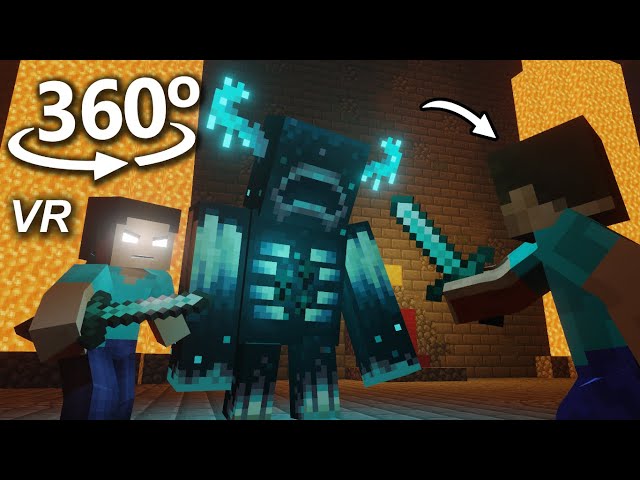 360° | Herobrine Fight POV - Minecraft Animation VR / 4K