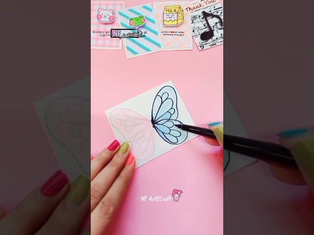 aesthetic butterfly bookmark/youtube shorts/satisfying art/kawaii bookmark/bookmark idea/easy craft