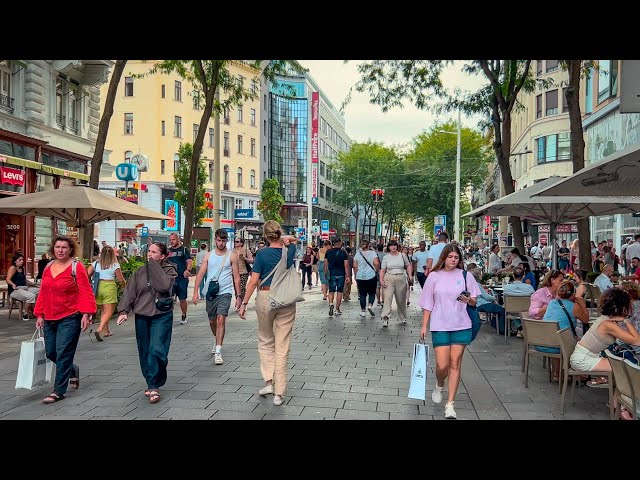 Vienna Walk Mariahilfer Straße Shopping Street, August 2024 | 4K HDR