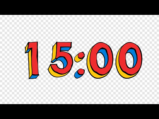 Hero Colors DIY 15 Minute Countdown - Transparent Background - FREE DOWNLOAD