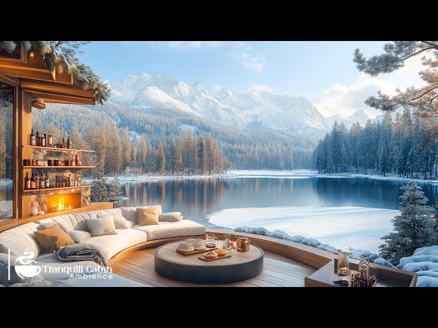 Calm Jazz In Lakeside Ambience ❄️Relaxing Jazz Music For Studying, Relaxing, Working