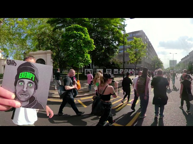 Anti Lockdown freedom protest 360 video. UK London Notting Hill. #1millionmarch #covid #freedom