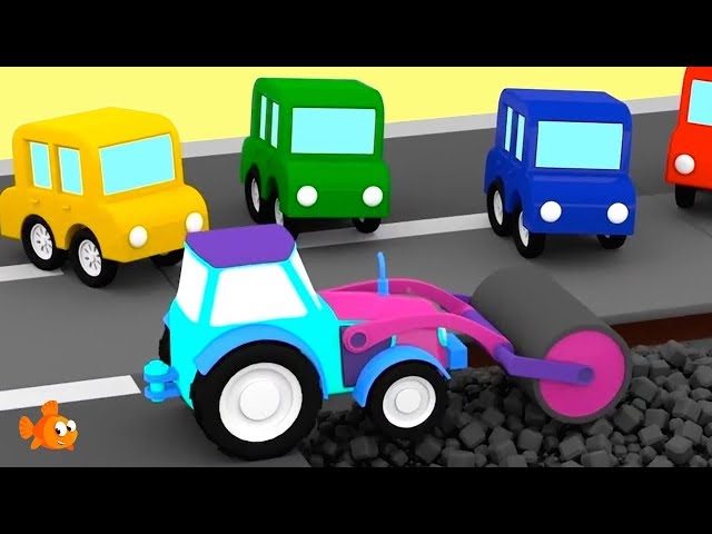 ROAD ROLLER! - Cartoon Cars Road Repairs - Cartoons for Children - Videos for Kids