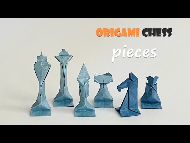 How to make easy origami chess pieces, step by step tutorial