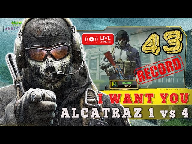 NEW RECORD IN LIVE STREAM | CALL OF DUTY MOBILE BATTLE ROYALE ALCATRAZ [SOLO VS SQUAD]