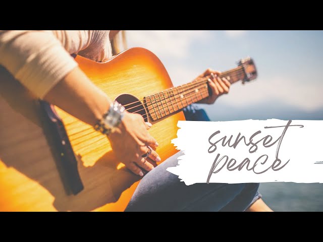 Sunset Peace Sundown Strings: Acoustic Guitar & Lo-Fi Chill at the Beach - Unwind After a Long Day