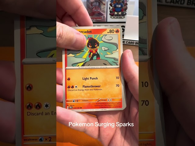 A fresh Pokemon Surging Sparks pack opening #fy #pokemon #fyp #pokemoncards #pokemontcg #pokémon