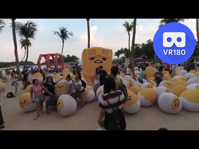 [VR180 5.7k] Sanrio Gudetama inflatables at Sentosa FunFest 2019 Lazy Eggs Galore | Vuze XR 180° 3D