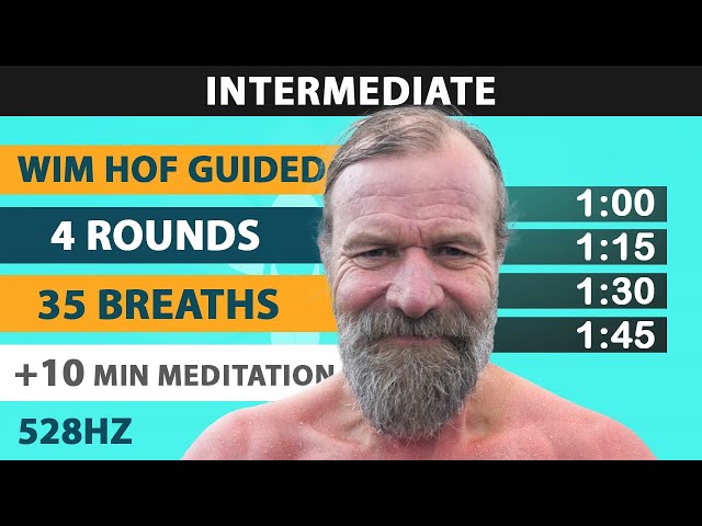 Intermediate Wim Hof Guided Breathing | 4 Rounds - 35 Breaths | 10 min Meditation | 528hz