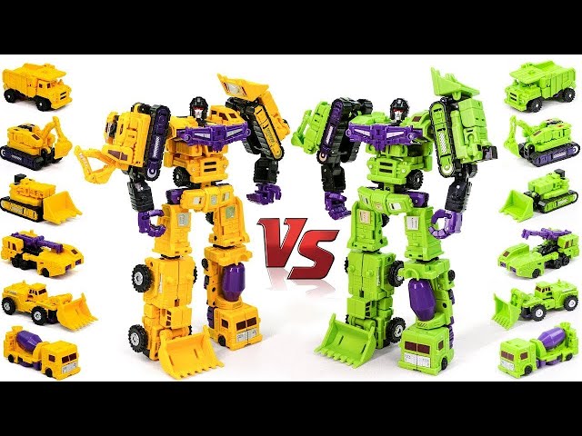 Transformers Construction Deformation Toy Green Yellow - Stopmotion Rescue OPTIMUS Tobot Carbot Lego