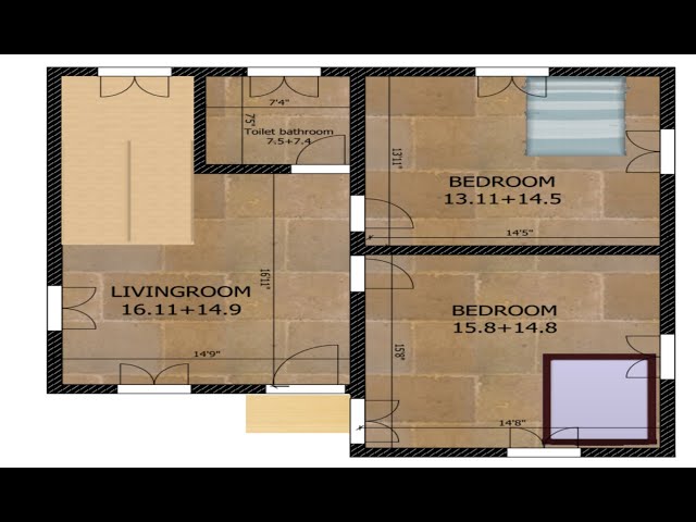 House Design plan || 2 bedroom