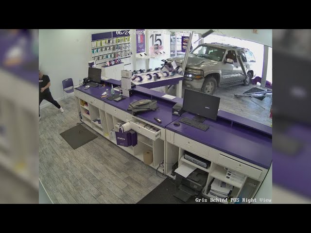 New video shows moment SUV crashed into Texas T-Mobile store