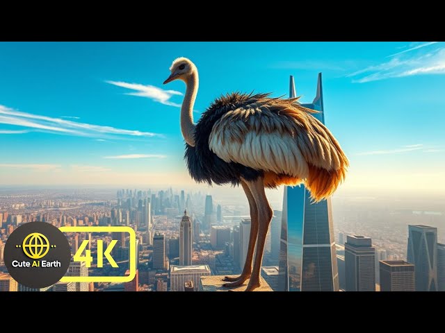 4K AI Ostriches Calm  Sleep Relaxing Piano Music