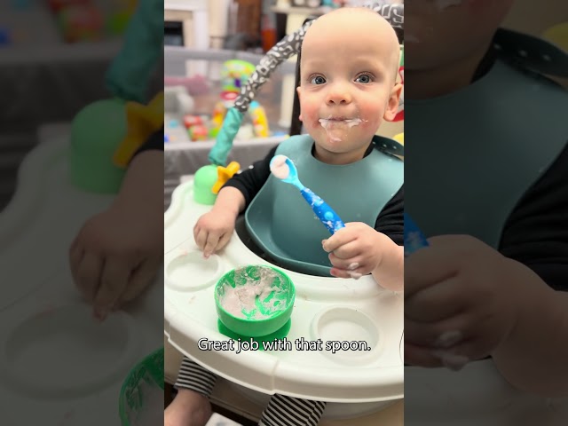 😂 Can My Cute Baby Eat with a Spoon? 😂