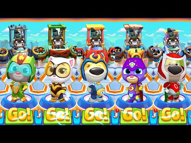 Talking Tom Hero Dash Discover All The Heroes New Update Defeated The All Bosses Superworld Gameplay