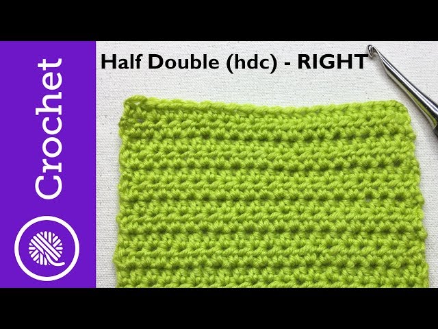 How to Half Double Crochet (hdc) - Beginner Crochet Lesson 2 - Right handed (CC)