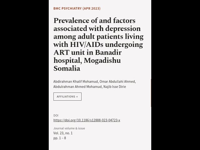 Prevalence of and factors associated with depression among adult patients living with... | RTCL.TV