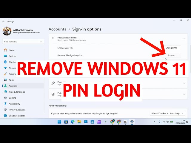 How to Remove Windows 11 PIN Login