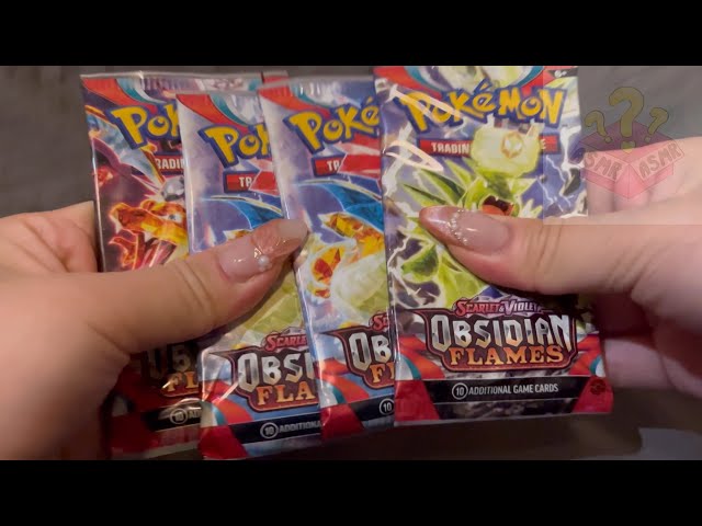 POKEMON Unboxing ASMR - OBSIDIAN FLAMES BOOSTER BOXS (part 9)