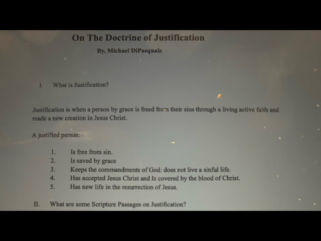 On the Doctrine of Justification