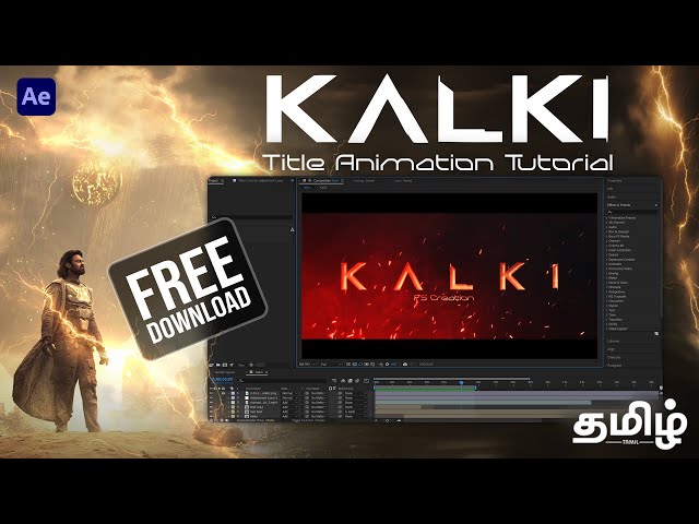 Kalki | Title Animation Tutorial | Free Project file | Tamil | FS CREATiON