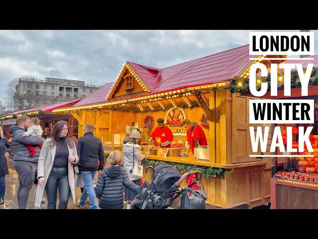 London City Winter Walk| Best London Walking Views | Central London Relaxed Afternoon Walk [4K HDR]