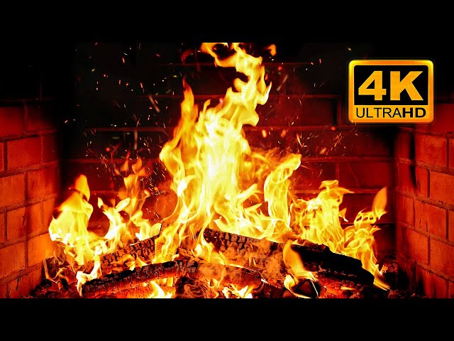 🔥 Cozy Fireplace 4K (12 HOURS). Fireplace with Crackling Fire Sounds. Fireplace Ambience