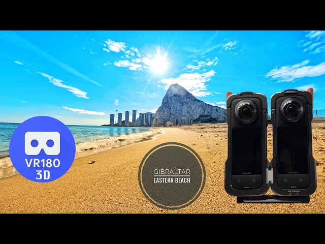 [8K][VR180 3D] Gibraltar Eastern Beach + plane landing (Meta Quest 3  optimised)