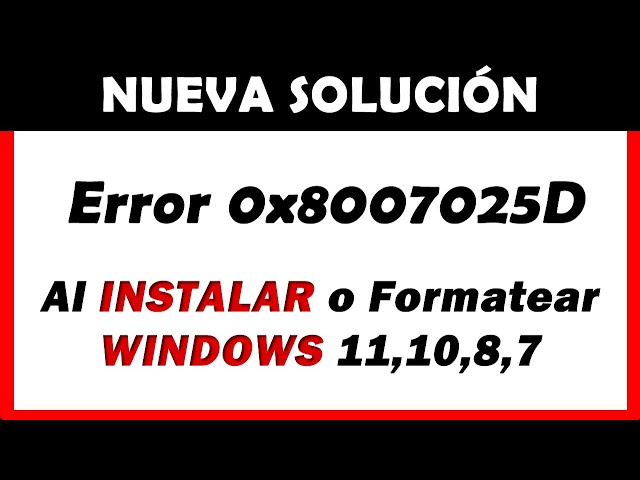 ✔️ SOLUCIÓNAR ERROR 0x8007025D | INSTALAR o FORMATEAR Windows no puede instalar archivos requeridos